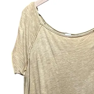 Free People Coraline Cold Shoulder Tee Shirt in Gold Oversized XS‎ thumbnail 4