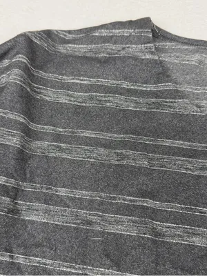 Athleta Womens XXS Gray Metallic Lurex Stripe 3/4 Sleeve Stretch Top 930305 thumbnail 2