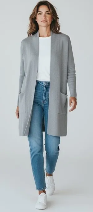 Wilfred Aritzia Womens Cardigan XS Gray Knit Open Front Sweater thumbnail 1