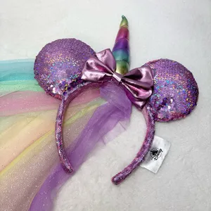 Disney Parks Minnie Unicorn‎ Sequined Ear Headband thumbnail 2