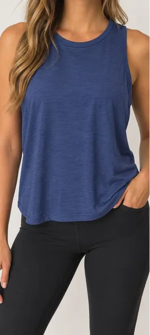 AERO Aeropostale Blue Open Back Twist Tank Top Medium Athleisure thumbnail 1