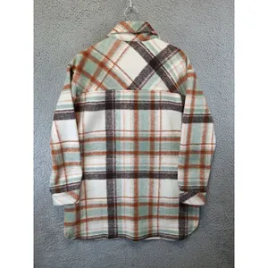 Maurices Mixer Shacket Womens S Multicolor Plaid Flannel Flap Pockets Button‎ Up thumbnail 5