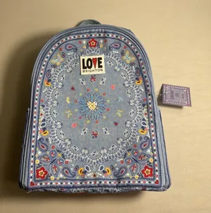 NWT Brighton Bandanna Love Brand Blue Mini Backpack‎ Adjustable Straps Whimsical thumbnail 1
