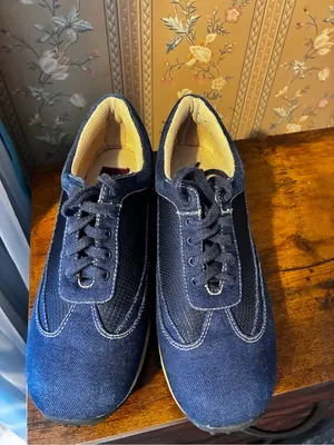 Woman Casual Denim Lace-Up Sneakers in Navy thumbnail 6