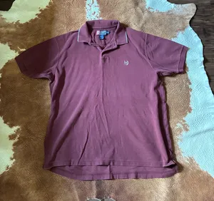 Chaps Ralph Lauren red Polo Shirt size large 100% cotton thumbnail 1