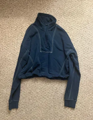 Navy Blue Quarter Zip Sweatshirt thumbnail 2