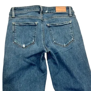 PAIGE Blue Distressed Denim Straight Leg Jeans Size 25 thumbnail 5