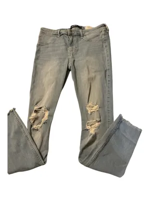 Hollister Low-Rise Jean Legging Distressed Raw Hem Light Wash Size 7R / W28 L28 thumbnail 1