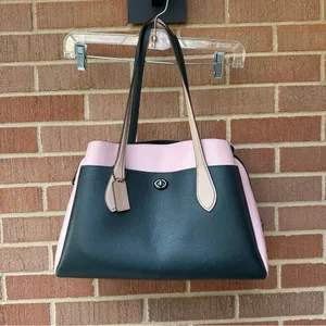 Coach Lora Carryall tote Colorblock in Pewter/Pine Green Aurora Multi Leather thumbnail 3