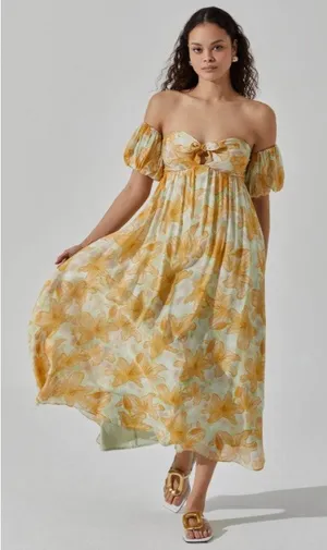 Astr The Label‎ Off Shoulder Midi Dress Size Small thumbnail 1