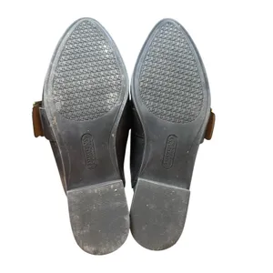 Baretraps Black Vegan Leather Graycie Mules Size 8M Gold Buckle Neutral Office thumbnail 8