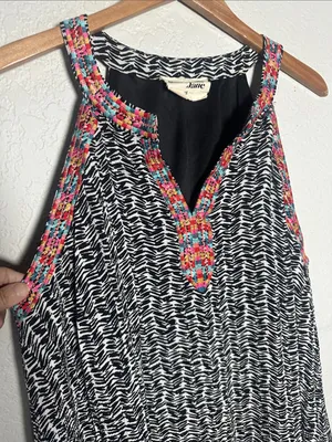 Savanna Jane Black White Embroidered Swing Dress Size 2X Casual Cottage Boho thumbnail 2