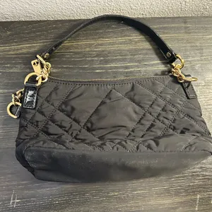 Talbots Chic Black Mini Shoulder Bag with Gold Chain Handle thumbnail 6