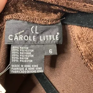 Vintage Carole Little‎ Dress Size 6 Brown Velvet 90s Y2K Long Sleeve Mock Neck thumbnail 8