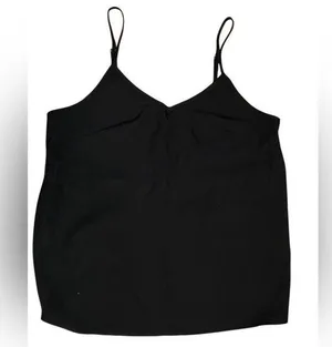 Black Backless Camisole Top 100% polyester Sz Large Black thumbnail 1