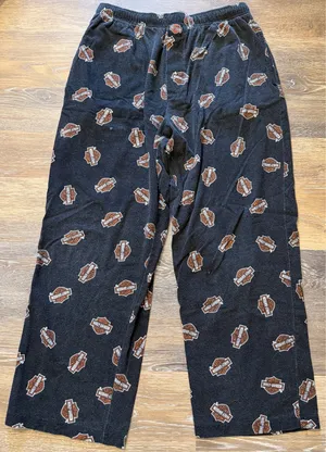 Harley-Davidson Logo Print Pajama Lounge Pants Ralph Marlin Men’s Medium thumbnail 1