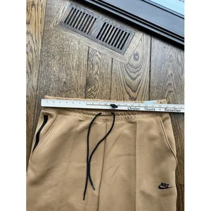 Nike Tech Fleece Joggers Size XL Womens Mid Rise Sportswear Flax Brown $120 thumbnail 4