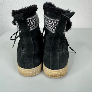 Toms Black‎ Lace Up Winter Shoes Size 9.5 thumbnail 4