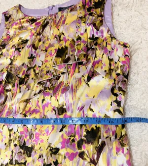 Tahari By ASL Vibrant Watercolor Sleeveless Silk Sheath Dress Size 8 Petite thumbnail 10