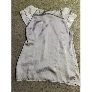 Spense Womens Taupe Satin Pleated Scoop‎ Neck Flutter Sleeve Blouse Top Size M thumbnail 6