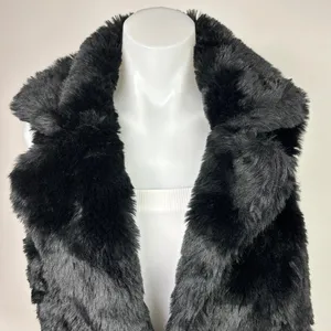 Forever 21 Women's Black Faux Fur Sleeveless Pocket Collar Vest Jacket Size S thumbnail 4