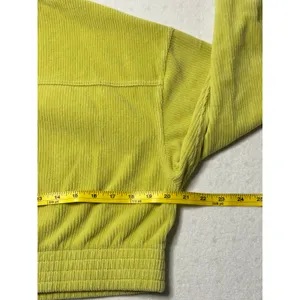 Aerie Cropped Corduroy Zip Jacket Green Utility Pockets Women’s Medium thumbnail 3