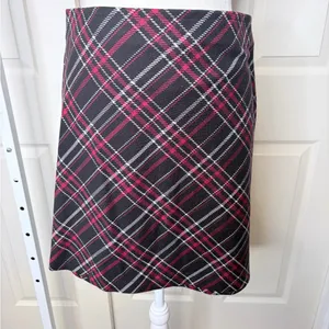 Free People Plaid A-Line Mini Skirt Red & Black Size Large NWT thumbnail 2