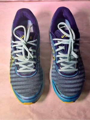 ASICS Women's Blue and Yellow Running Sneakers thumbnail 3