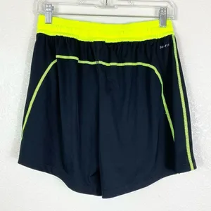 Nike Dri-Fit Black & Neon Yellow High Rise Athletic Gym Shorts thumbnail 5