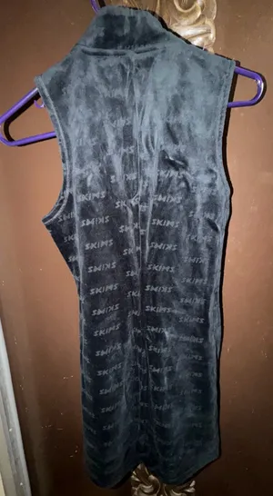 Skims logo print velour romper  thumbnail 3