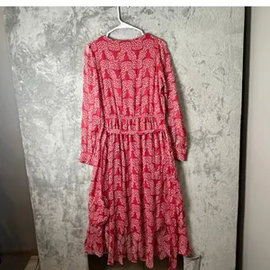 Justin Ladies Red Floral Skull Wrap Maxi Dress Longhorn Skull Western Cowgirl SM thumbnail 5