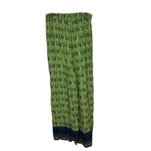 Zara Women's‎ Pants Y2K Wide Leg Pull On Hippie Floral Boho Green Brown Small thumbnail 6