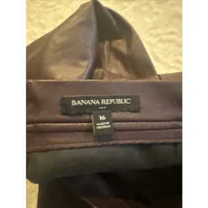 Banana Republic Sz 16 Faux Leather Purple Skirt thumbnail 11