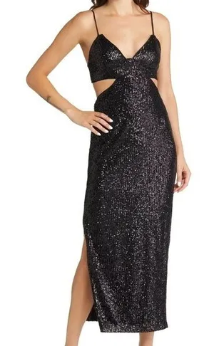 Bardot Black Sequin Cutout‎ Dress - Extra Small thumbnail 1