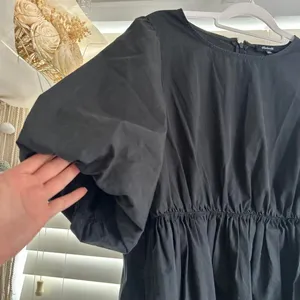 Madewell Black Cotton Babydoll Mini Dress Size 12 coquette thumbnail 4