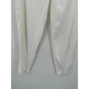 Land N Sea White Linen Blend Tie Casual Pants Women Size M Coastal‎ Lagenlook thumbnail 3