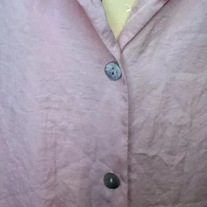JAYLEY Pink Awilix Day to Night Feather‎ Trim Silk Sleep Trim Long Sleeve Blouse thumbnail 8