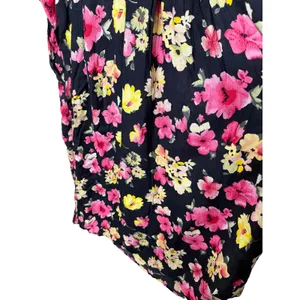 La Femme‎ Vintage Floral Rayon Lace Up Maxi Dress Black Pink Plus Size 2X thumbnail 10