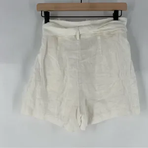 Aritzia Wilfred White Linen Belted Tie Waist Pull On Paperbag‎ Shorts thumbnail 8