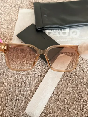 NIB Quay unisex Drive In 51mm Square Sunglasses in Crystal oat/sepia thumbnail 9