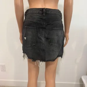 Free People 26 relaxed distressed destroyed denim jean skirt SK 3244 thumbnail 6