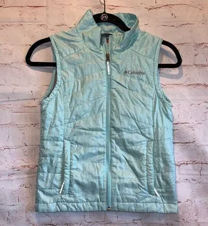 Columbia Vest Womens Small Blue Omni Heat Thermal Reflective Puffer Zip Layer thumbnail 1
