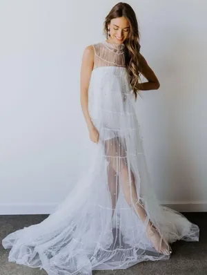 Untamed Petals Rosey High Neck Tulle Gown thumbnail 5