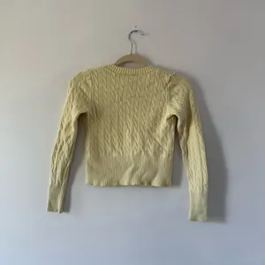 Pink Rose Butter Yellow Cable Knit Cardigan | Preppy Old Money Quiet Luxury Sweater thumbnail 3