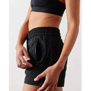 Athleta M Trekkie North Mid Rise 3 1/2" Shorts Black Medium thumbnail 2
