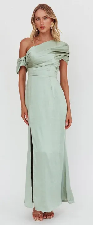 Selfie Leslie XSaints + Secrets $115 Bellissima Asymmetric Shoulder Maxi Dress thumbnail 1