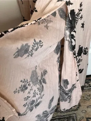 Free People Forgot Me Not Peach Combo Floral Open-Back Maxi Dress Boho Sz M thumbnail 7