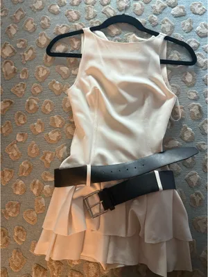 Zara belted pleated jumpsuit dress thumbnail 2