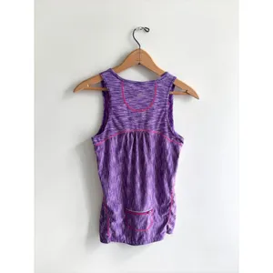 Athleta Space Dye Purple Pink Racerback Running‎ Tank Top XS Zipper Pocket thumbnail 2