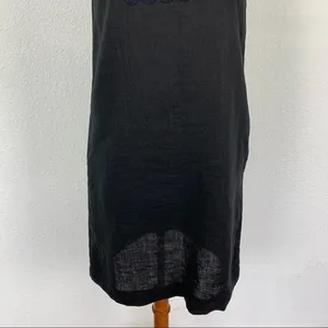 Another Place Black Sleeveless Shift Dress Boho Cutout Front Detail‎ Small Linen thumbnail 3